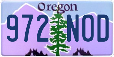 OR license plate 972NOD