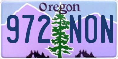 OR license plate 972NON
