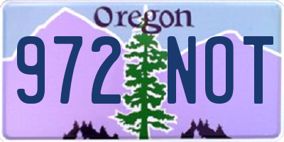 OR license plate 972NOT