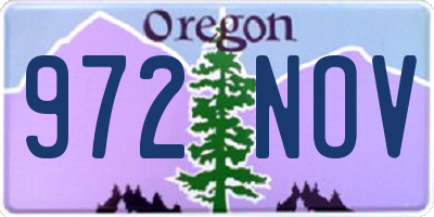 OR license plate 972NOV