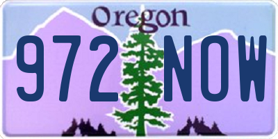 OR license plate 972NOW