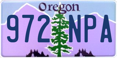 OR license plate 972NPA