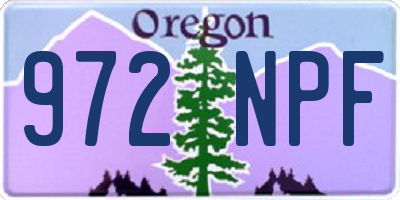 OR license plate 972NPF