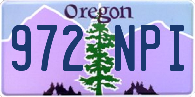OR license plate 972NPI
