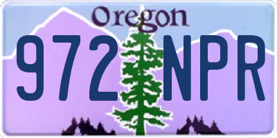 OR license plate 972NPR