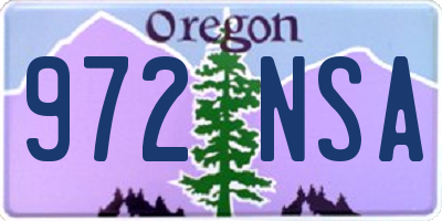 OR license plate 972NSA