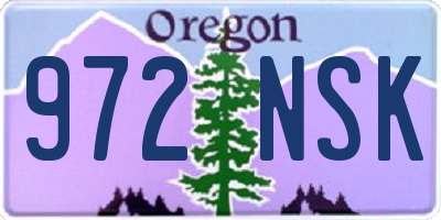 OR license plate 972NSK