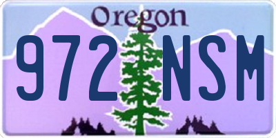 OR license plate 972NSM