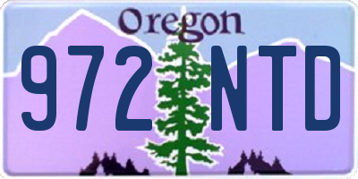 OR license plate 972NTD