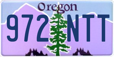 OR license plate 972NTT