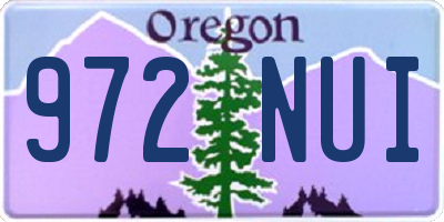 OR license plate 972NUI