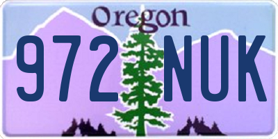 OR license plate 972NUK