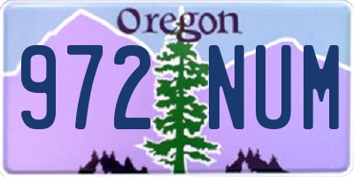 OR license plate 972NUM
