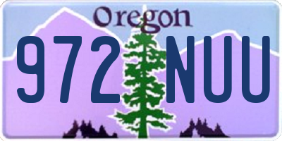OR license plate 972NUU