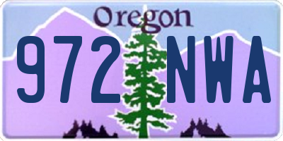 OR license plate 972NWA