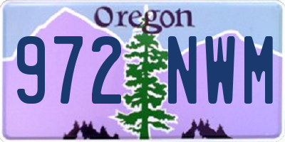OR license plate 972NWM