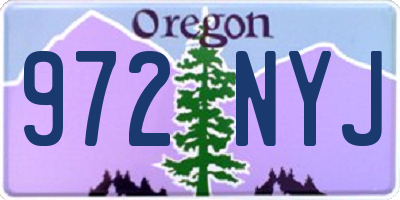 OR license plate 972NYJ