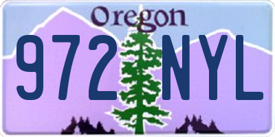 OR license plate 972NYL