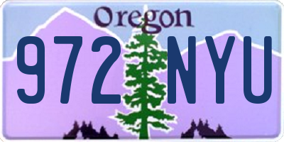 OR license plate 972NYU