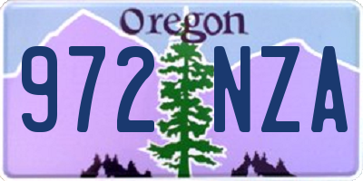 OR license plate 972NZA