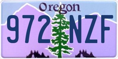 OR license plate 972NZF