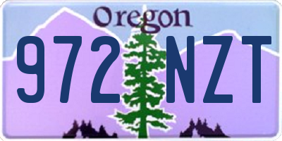 OR license plate 972NZT