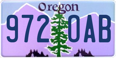 OR license plate 972OAB