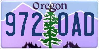 OR license plate 972OAD