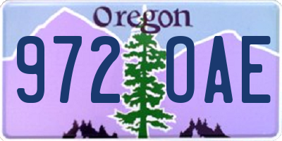 OR license plate 972OAE