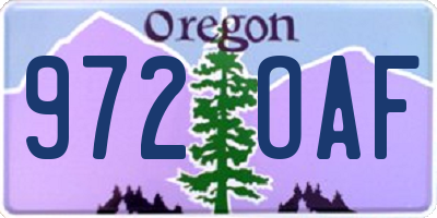 OR license plate 972OAF