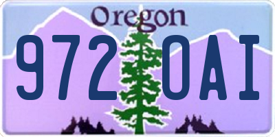 OR license plate 972OAI