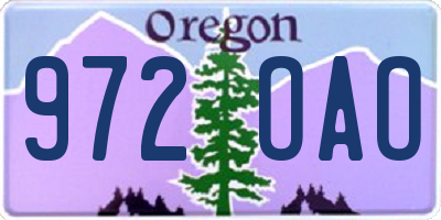 OR license plate 972OAO