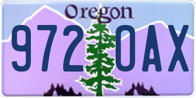 OR license plate 972OAX