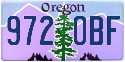 OR license plate 972OBF