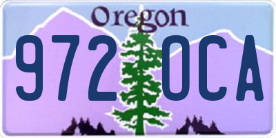 OR license plate 972OCA