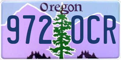 OR license plate 972OCR