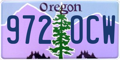 OR license plate 972OCW