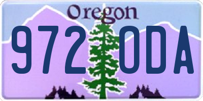 OR license plate 972ODA