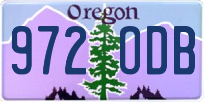OR license plate 972ODB