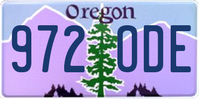 OR license plate 972ODE