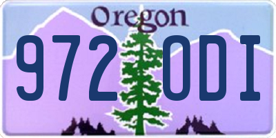 OR license plate 972ODI