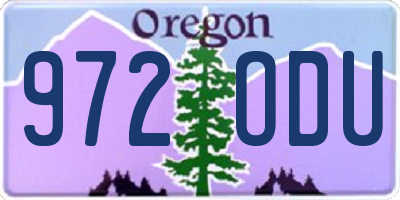 OR license plate 972ODU