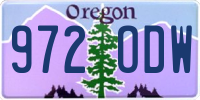OR license plate 972ODW