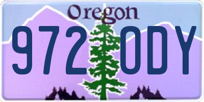 OR license plate 972ODY