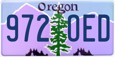 OR license plate 972OED
