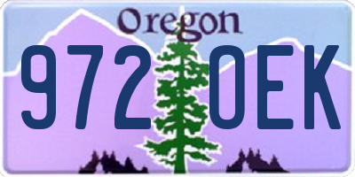 OR license plate 972OEK