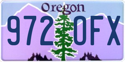 OR license plate 972OFX