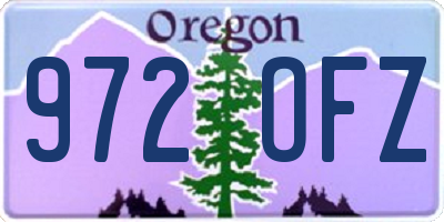 OR license plate 972OFZ