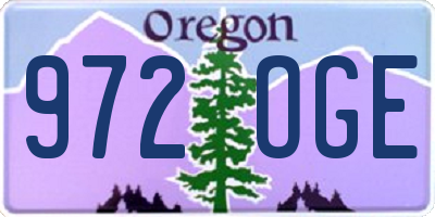 OR license plate 972OGE