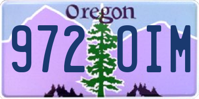 OR license plate 972OIM